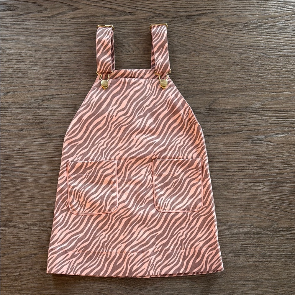 Pink Zebra Print Pinafore Dress